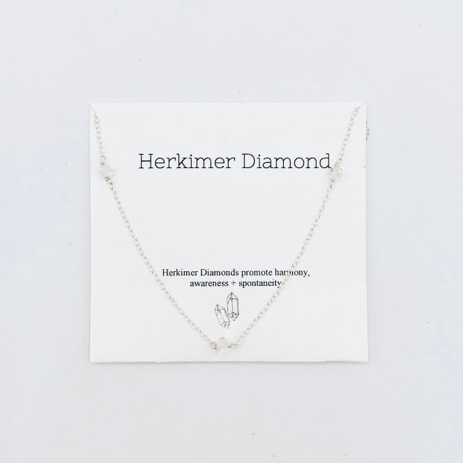 SIMPLY JULES Necklace Raw & Hammered ~ Herkimer Diamond