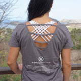 KARMA COLLECTIVE Grey V-Back T-Shirt MOON CHILD