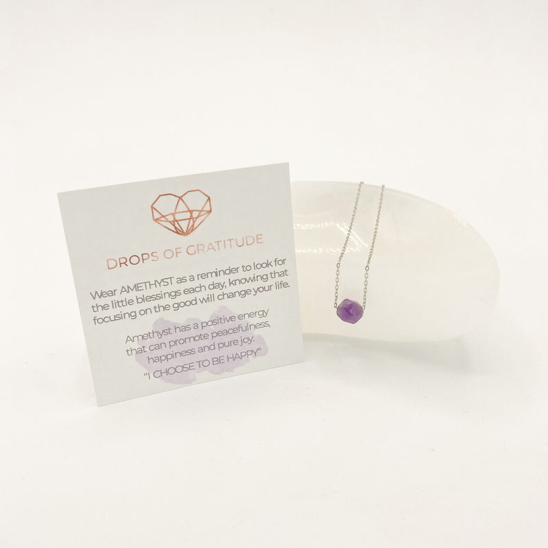 DROPS of GRATITUDE Polygon Necklace ~ Amethyst