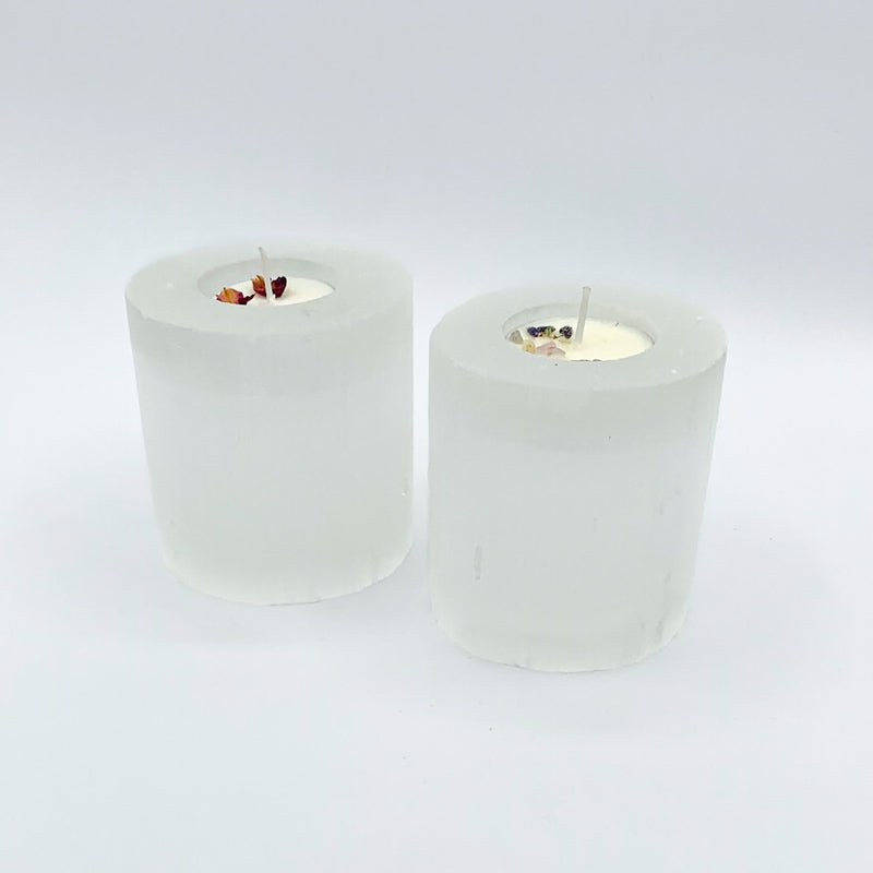 SELENITE Crystal Round Tea Light Holder